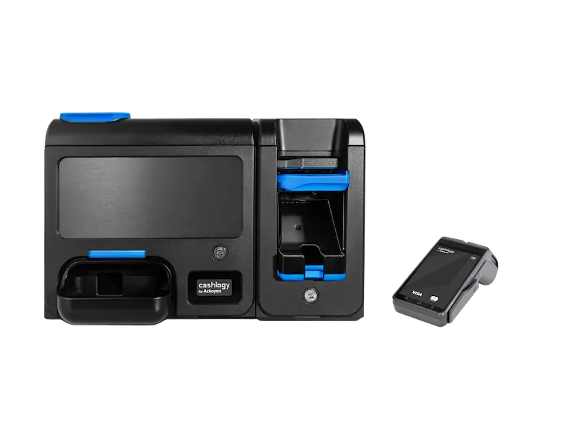 Cashlogy sNext Kit com máquina de pagamento automático e terminal de pagamento por cartão